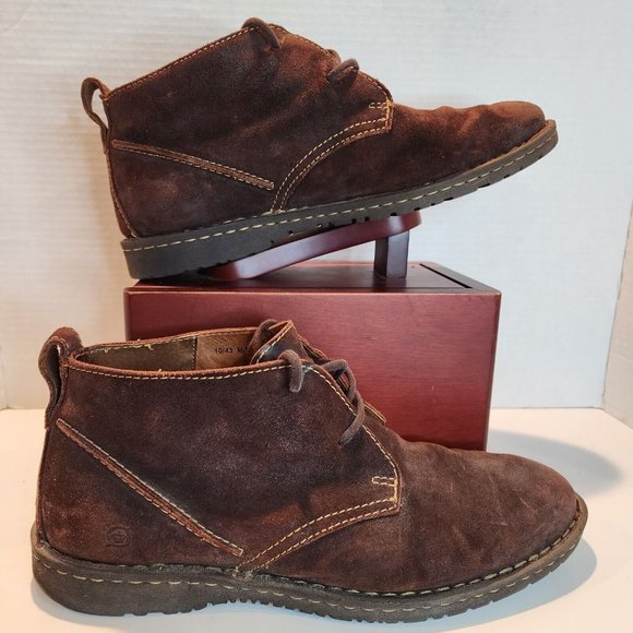 MEN'S Sz. 10 Born Genuine Suede McNeil Collection Lace-Up Chukka Dark Brown - Picture 1 of 9